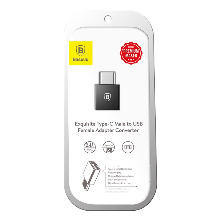 BASEUS Type-C to USB Data Sync Charge OTG Adapter Converter for Samsung Note 8/New MacBook Etc. - Black-15
