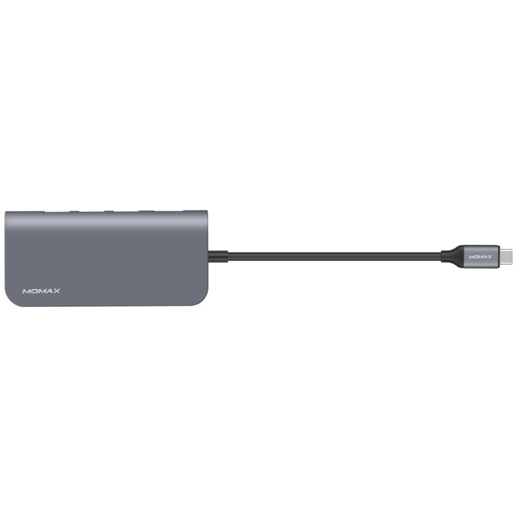 MOMAX Multi-functional 8-in-1 USB3.1 Type-C Hub with 4K HDMI + 3*USB 3.1 + SD/TF Card Reader + RJ45 LAN + Type-C Port-2