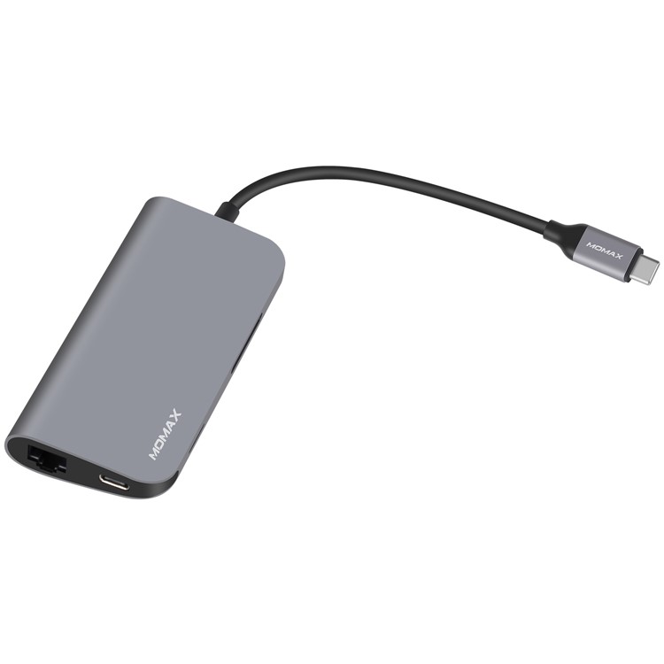 MOMAX Multi-functional 8-in-1 USB3.1 Type-C Hub with 4K HDMI + 3*USB 3.1 + SD/TF Card Reader + RJ45 LAN + Type-C Port-4