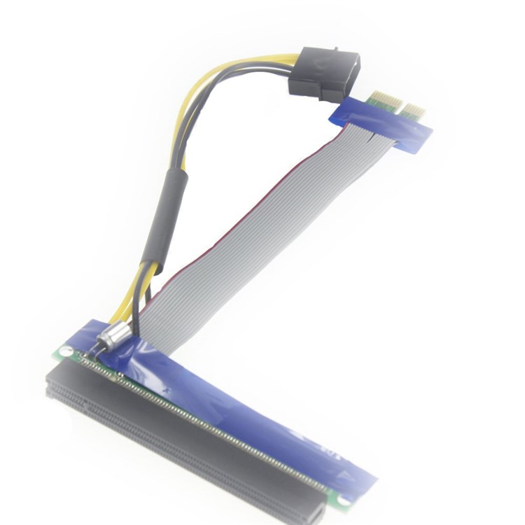 PCI-E 1X to 16X Riser Extender Card Adapter Ribbon Cable-1