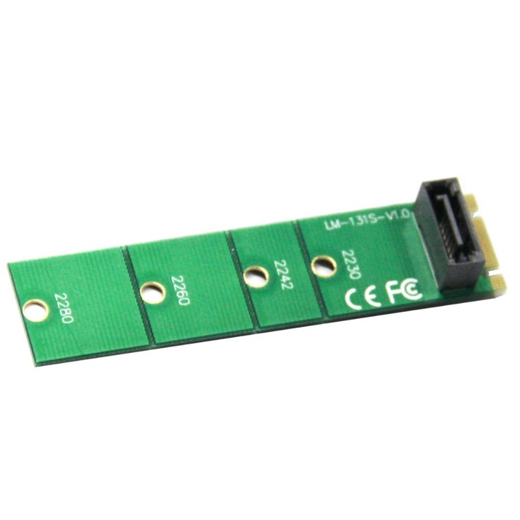 LM-131S-V1.0 M.2 NGFF SSD to SATA 3.0 Adapter - Green-2