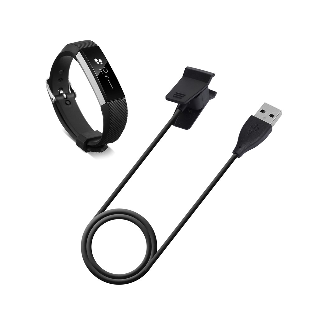 1m USB Charging Cable Cradle Charging Cable Clip for Fitbit Alta - Black-2