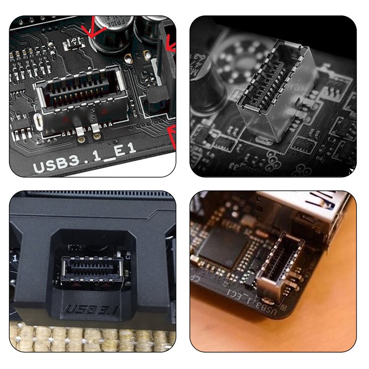CY UC-060 USB 3.1 Front Panel Header to USB 3.0 Type-A Female Extension Cable 50cm Panel Mount Type-10