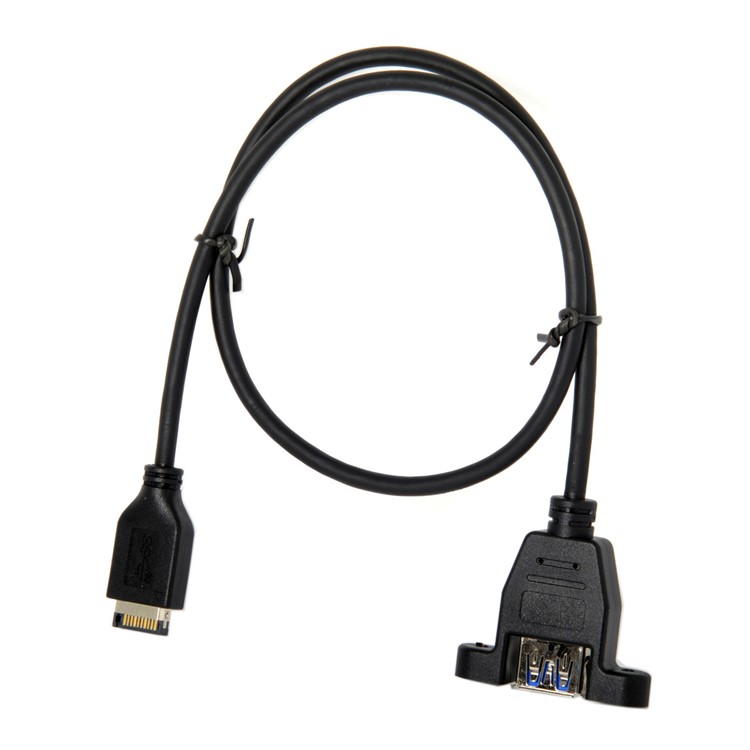 CY UC-060 USB 3.1 Front Panel Header to USB 3.0 Type-A Female Extension Cable 50cm Panel Mount Type-7