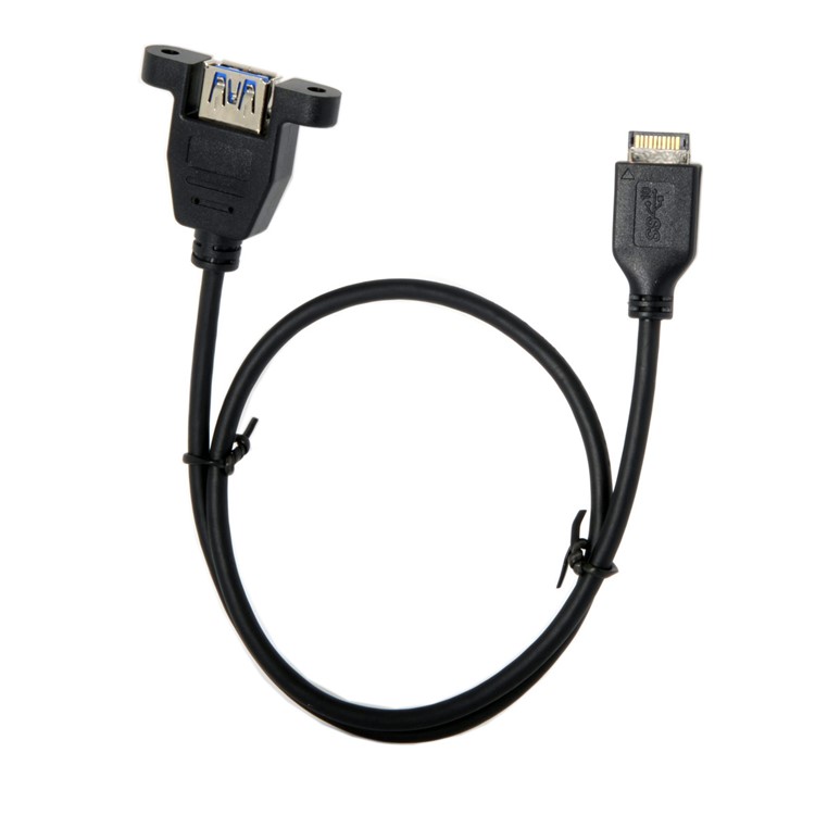 CY UC-060 USB 3.1 Front Panel Header to USB 3.0 Type-A Female Extension Cable 50cm Panel Mount Type-8