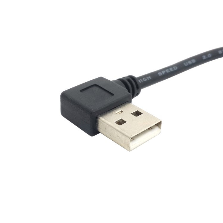 CY U2-300 0.2m USB 2.0 A Male to A Male 90 Degree Bending Port Printer Scanner Cable-3