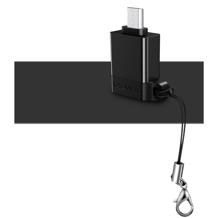 USAMS US-SJ187 A1 Micro USB to USB OTG Adapter Converter for Samsung Note 8 etc. - Black-1