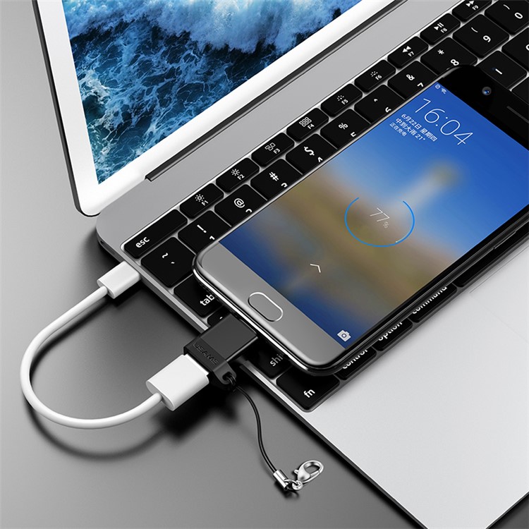 USAMS US-SJ187 A1 Micro USB to USB OTG Adapter Converter for Samsung Note 8 etc. - Black-2