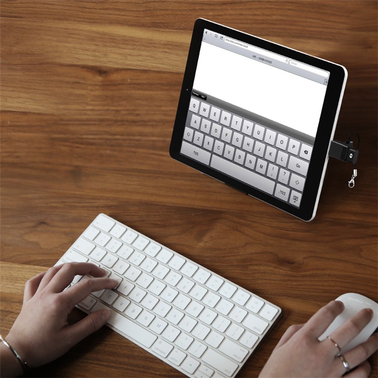 USMAS US-SJ186 Mini Aluminum Alloy Type-C to USB 3.0 OTG Adapter with Strap - Black-4