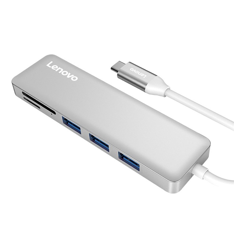 LENOVO C605 Convenient 5-in-1 USB-C to USB 3.0 Hub Adapter Support TF/SD Card - White-2