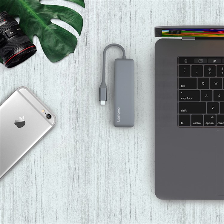 LENOVO C610 USB Type C Hub Converter to 4 USB 3.0 Ports for MacBook Pro, Chromebook Pixel etc - Grey-6