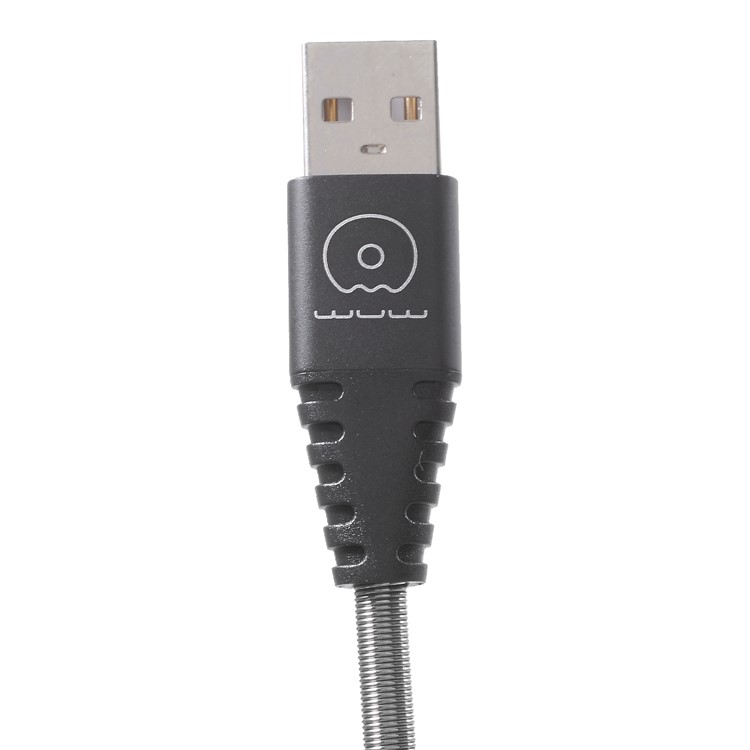 WUW-X60 Metal Shell 1M Micro USB Data Sync Charge Cable for Samsung HTC Sony - Black-2