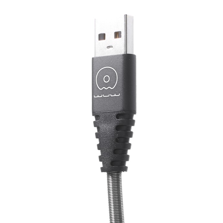 WUW-X60 Metal Shell 1M Micro USB Data Sync Charge Cable for Samsung HTC Sony - Black-3
