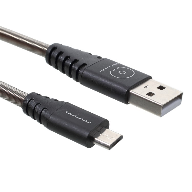 WUW-X60 Metal Shell 1M Micro USB Data Sync Charge Cable for Samsung HTC Sony - Black-6