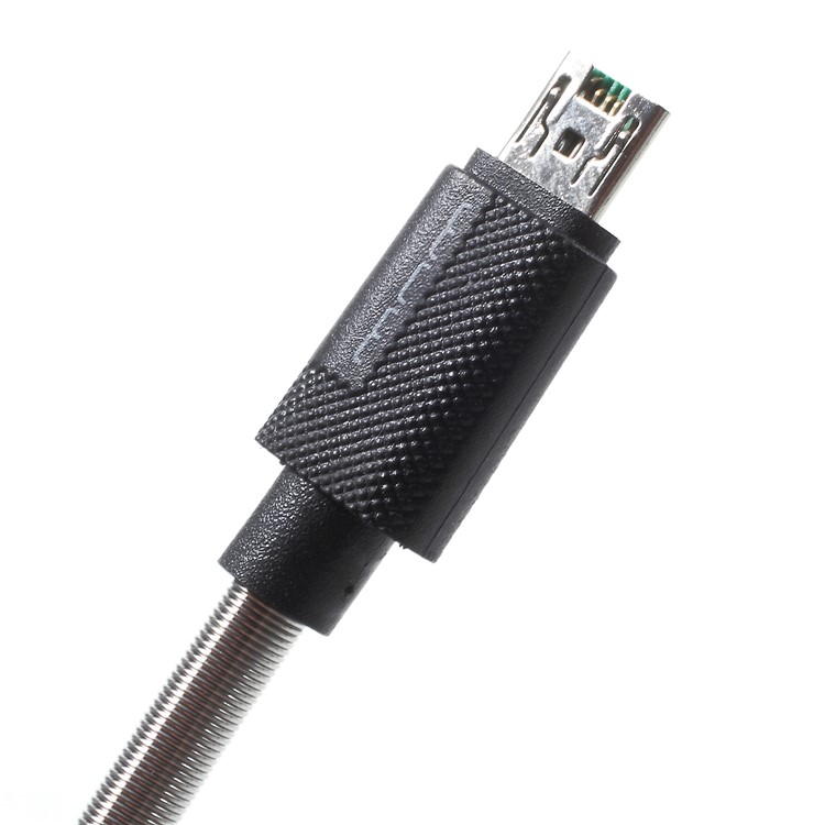 WUW X58 Metal Spring Shell 1m 5V 2.4A Micro USB Sync Charging Cable for Galaxy S7/Sony Xperia XA1 - Black-6