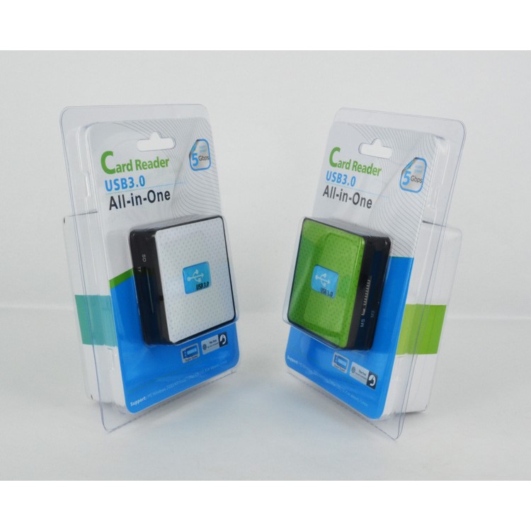 Aluminiumlegierung ABS Hochgeschwindigkeits-5gbps USB 3.0 Multifunktionale SD / TF / CF / MS / M2 / XD-Kartenleser - Grün-7