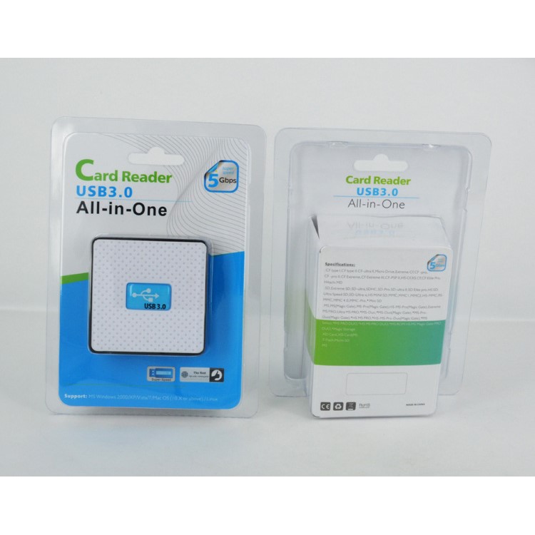 Многофункциональный Алюминиевый Сплав + Abs С Высокой Скоростью 5 Гбит / С USB 3.0 SD / TF / CF / MS / M2 / XD Кард-ридер - Белый-4