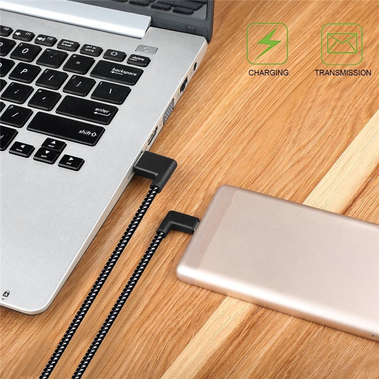 90 Degree Right Angle Type-C Data Sync Charge Cable 2m for Samsung Galaxy S8/Huawei Honor V10 etc.-10