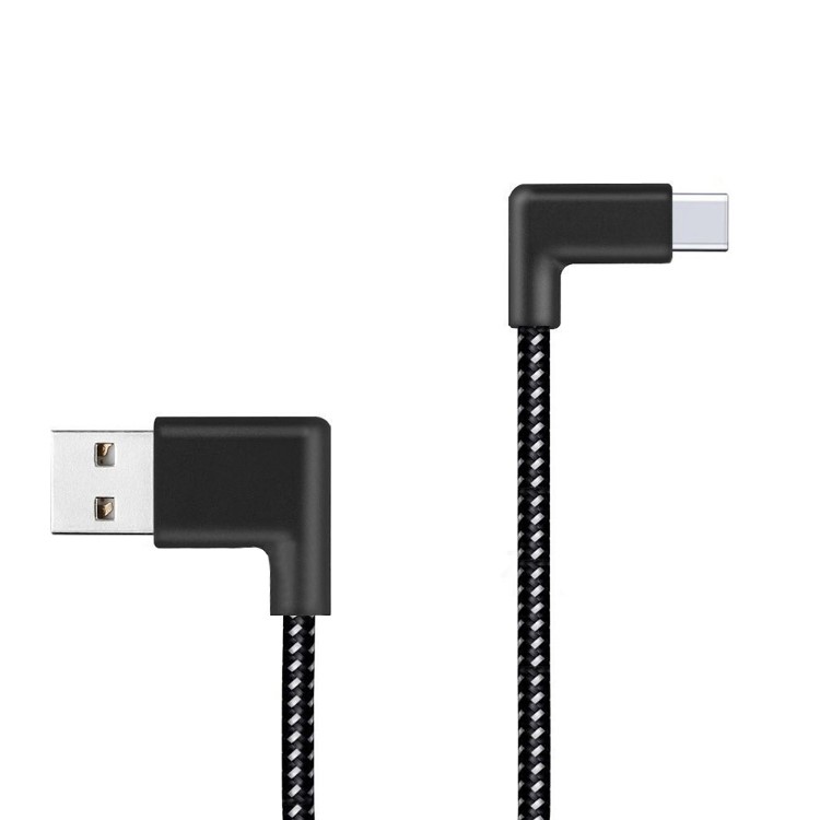 90 Degree Right Angle Type-C Data Sync Charge Cable 2m for Samsung Galaxy S8/Huawei Honor V10 etc.-2