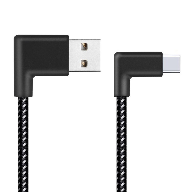 90 Degree Right Angle Type-C Data Sync Charge Cable 2m for Samsung Galaxy S8/Huawei Honor V10 etc.-3