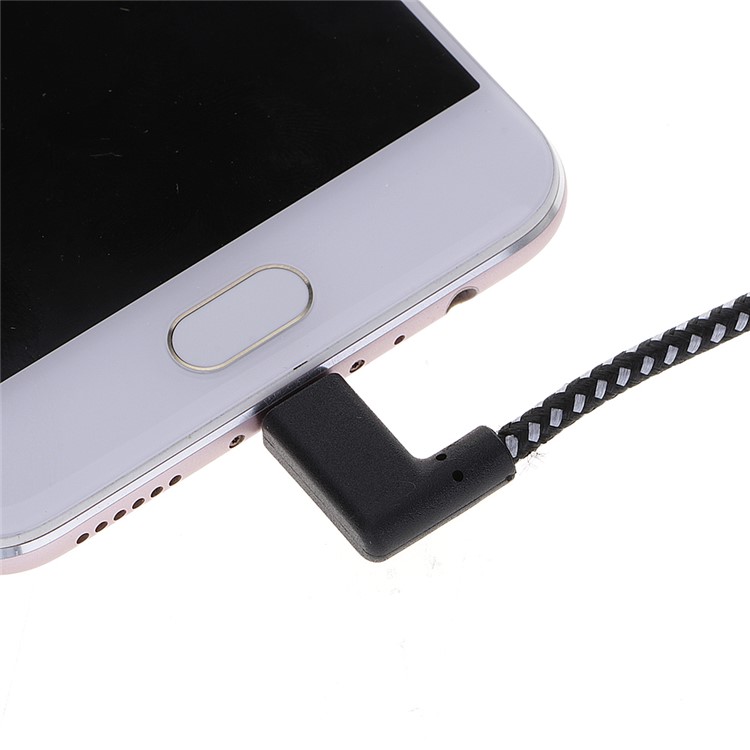90 Degree Right Angle Type-C Data Sync Charge Cable 2m for Samsung Galaxy S8/Huawei Honor V10 etc.-5