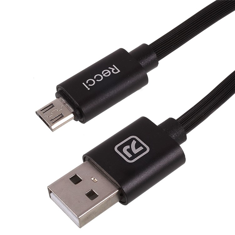 

RECCI Puff Series Micro USB Data Sync Charge Cable 2.4A for Samsung Sony - Black