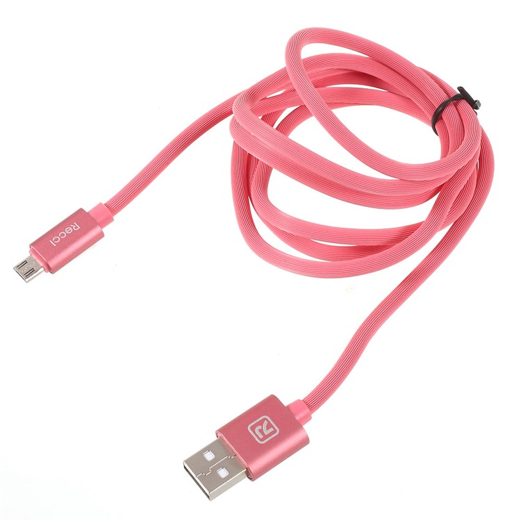 

RECCI Puff Series Round Cable Micro USB Data Sync Charge Cord for Samsung Sony - Pink