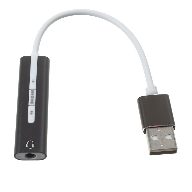 External Voice7.1 CH USB 2.0 Sound Card Adapter with Control Keys - Black-2