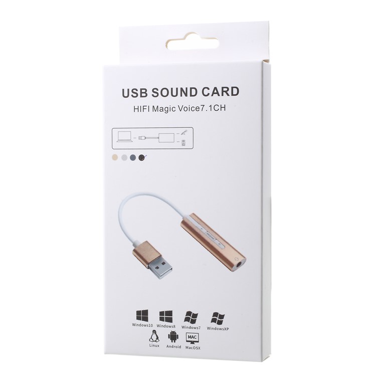 External Voice7.1 CH USB 2.0 Sound Card Adapter with Control Keys - Black-6