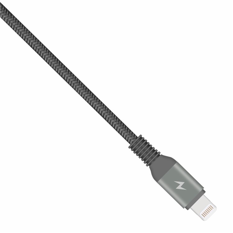 MOMAX Elite Link MFI 2M Woven Lightning 8pin USB Data Sync Charger Cable for iPhone iPad iPod - Grey-5