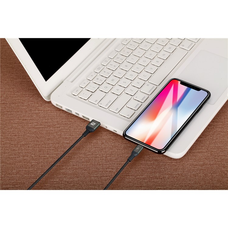 MOMAX Elite Link MFI 2M Woven Lightning 8pin USB Data Sync Charger Cable for iPhone iPad iPod - Grey-9