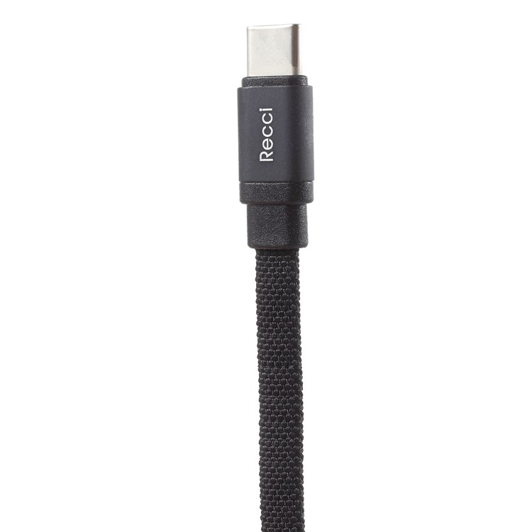 RECCI Canvas Series RCL-Y100 Type-C USB Charging Cable for Samsung HTC Huawei - Black-5