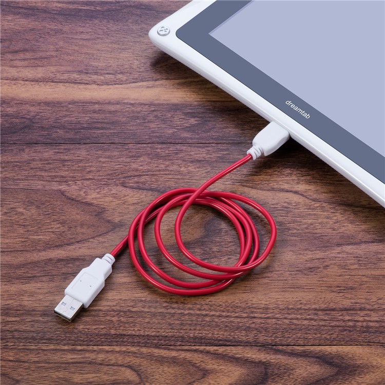 2M Long Data & Charging Cable Cord for Nabi Jr/XD/DreamTab/2S/Elev-8 Kids Tablet - Red-6
