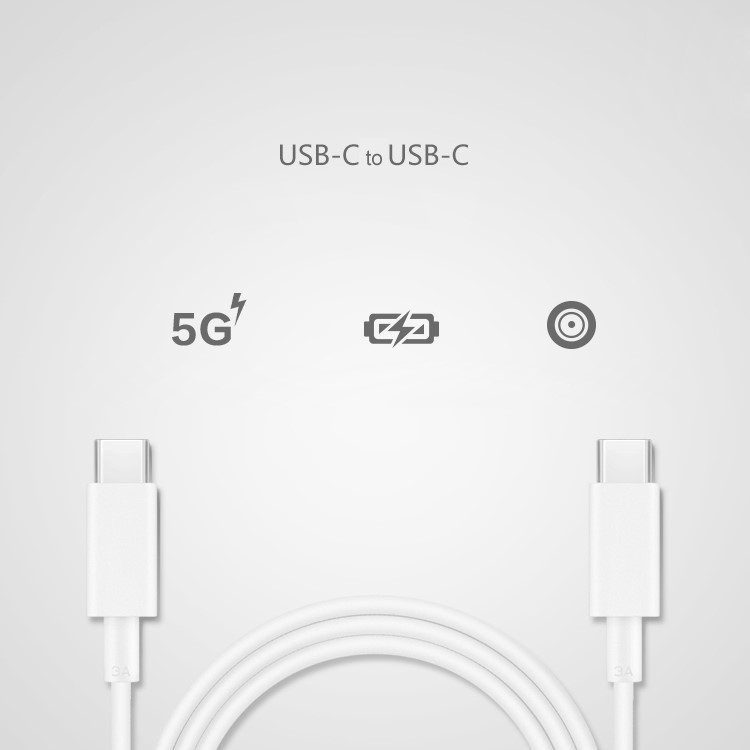 OEM HUAWEI CP74 USB-C to USB-C Hi-speed Fast Charging Data Cable - White-5