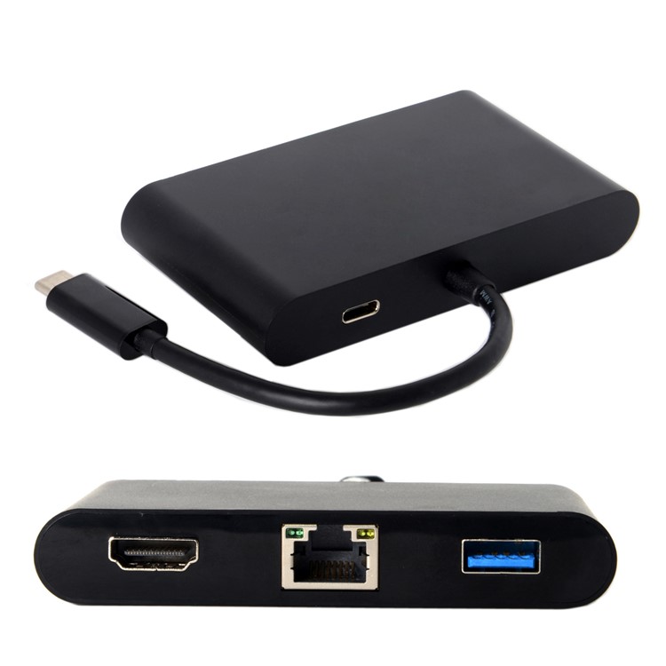 USB-C to USB3.0+Female Charger Adapter+HDMI+Gigabit Ethernet Port Adapter-1