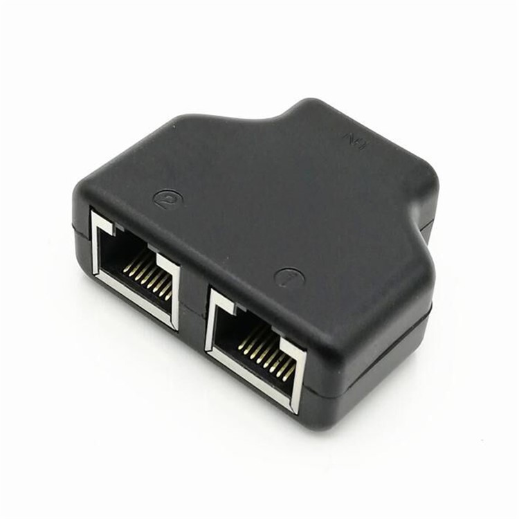 2PCS/Pack 1 to 2 LAN RJ45 Network Cable Splitter Adapter Connector-1