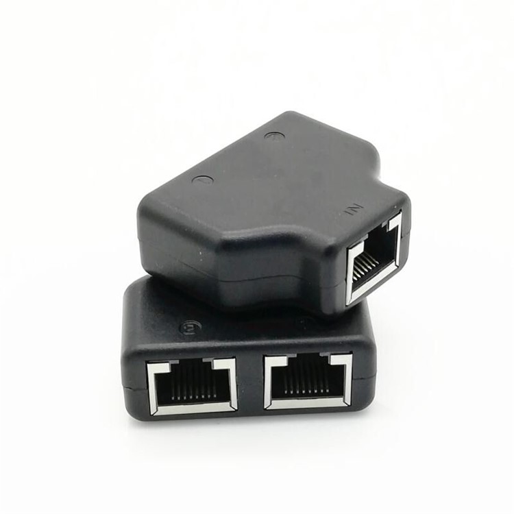 2PCS/Pack 1 to 2 LAN RJ45 Network Cable Splitter Adapter Connector-2