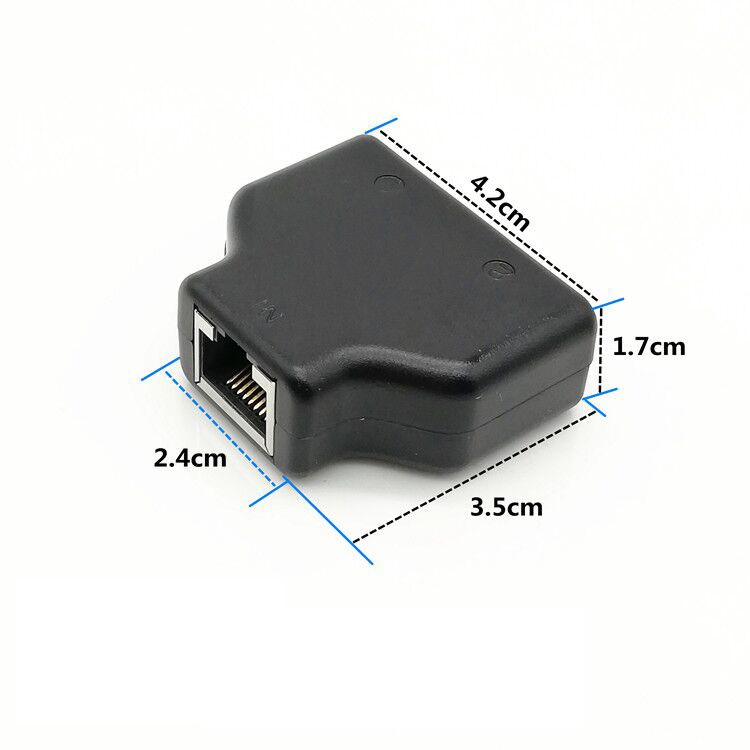 2PCS/Pack 1 to 2 LAN RJ45 Network Cable Splitter Adapter Connector-3