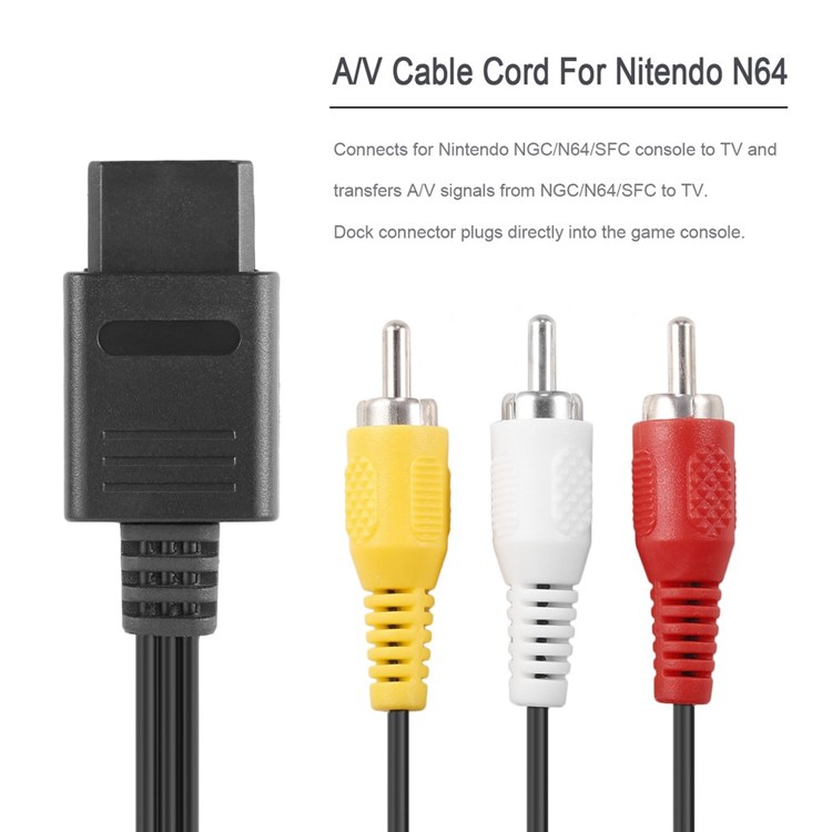 CL783 160cm TV AV RCA Video Cable for Game Cube / for SNES GameCube / for Nintendo for N64-2