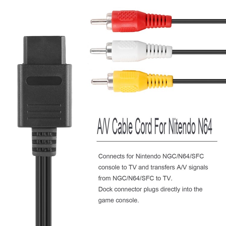 CL783 160cm TV AV RCA Video Cable for Game Cube / for SNES GameCube / for Nintendo for N64-4