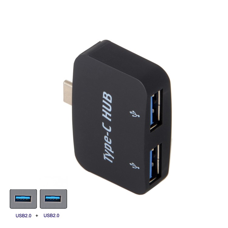 CY UC-067 Type-C to Dual Ports USB 2.0 Hub for Laptop & Phone & Tablet-2