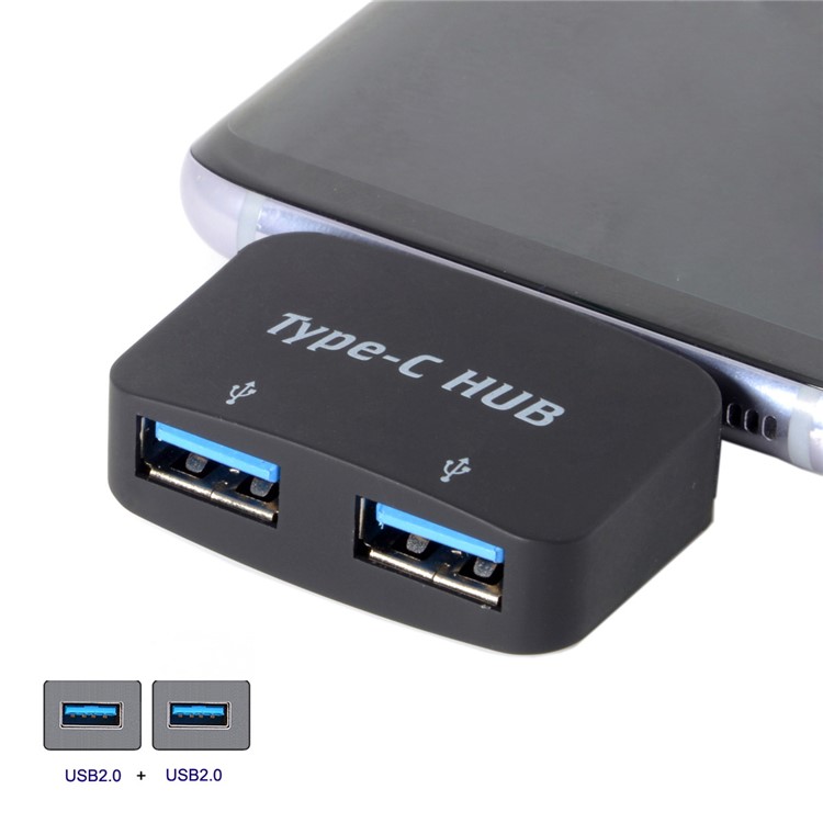 CY UC-067 Type-C to Dual Ports USB 2.0 Hub for Laptop & Phone & Tablet-7