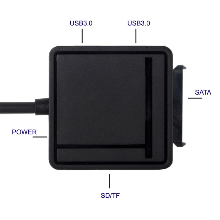 CY U3-386 USB 3.0 to SATA 2.5" 3.5" + 2 USB 3.0 Ports + SD/TF Card Reader Adapter for Laptop and Computer-10