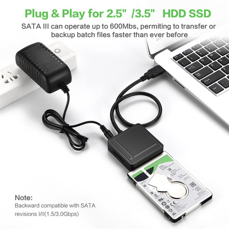 CY U3-386 USB 3.0 to SATA 2.5" 3.5" + 2 USB 3.0 Ports + SD/TF Card Reader Adapter for Laptop and Computer-15