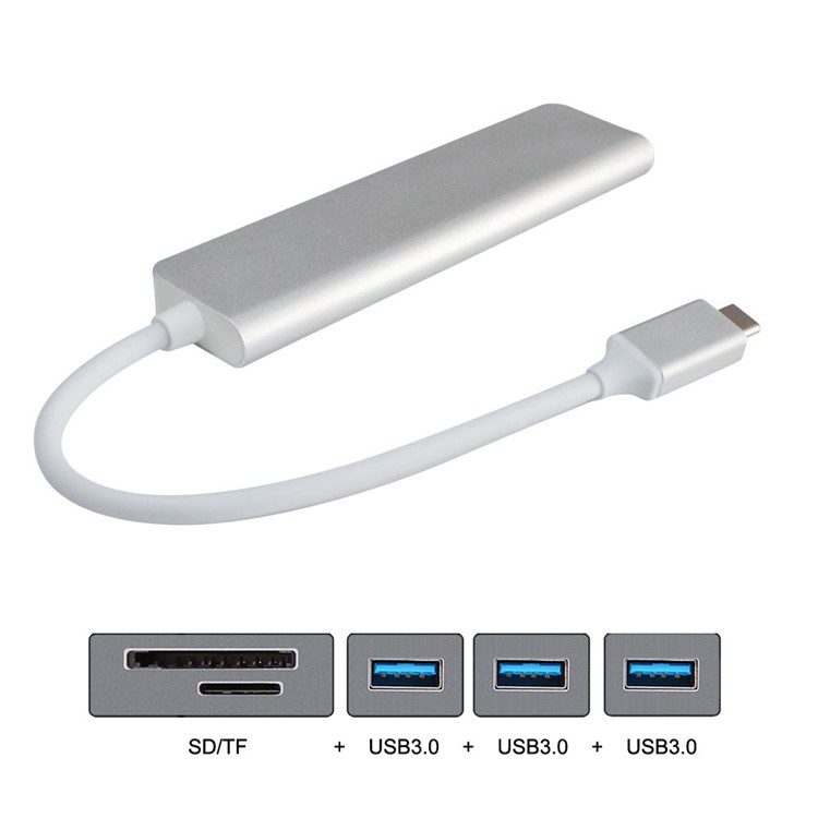 CY UC-231 Type-C to 3 USB 3.0 Ports Hub with SD / TF Card Reader-3