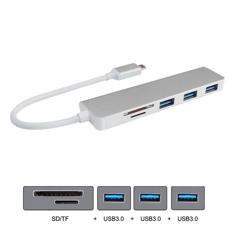 CY UC-231 Type-C to 3 USB 3.0 Ports Hub with SD / TF Card Reader-6