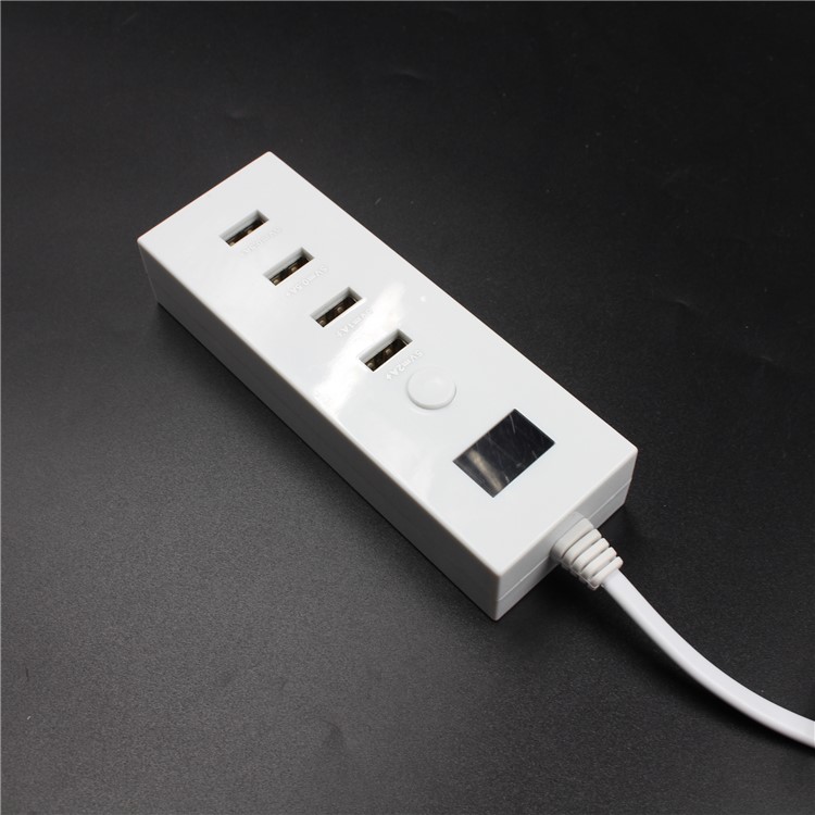 4 Port USB Hub Wall Charging Station Mat Power Adapter LED Quick Charger US Plug-4