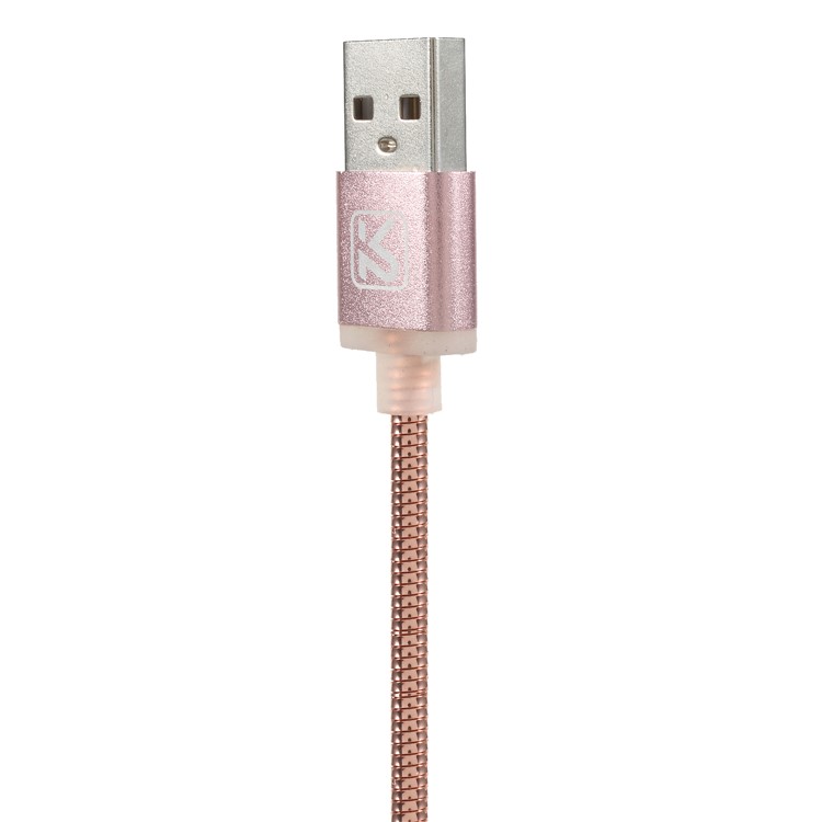 KAKU Kingkong Series 1M 2.4A Metal Coated Micro USB Data Sync Charger Cable for Samsung HTC LG - Pink-2