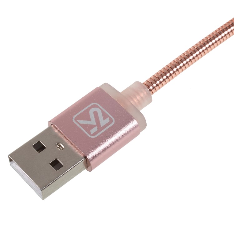 KAKU Kingkong Series 1M 2.4A Metal Coated Micro USB Data Sync Charger Cable for Samsung HTC LG - Pink-4