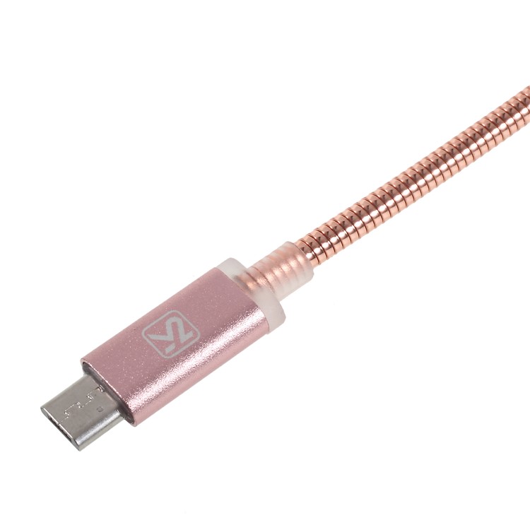 KAKU Kingkong Series 1M 2.4A Metal Coated Micro USB Data Sync Charger Cable for Samsung HTC LG - Pink-5